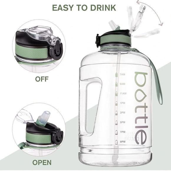 NWT Gallon Water Bottle Motivational with Straw&Big Handle - Picture 7 of 10